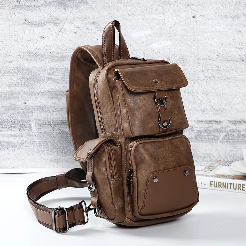 

Branded waterproof men crossbody messenger backpack travel sport shoulder sling bag for man