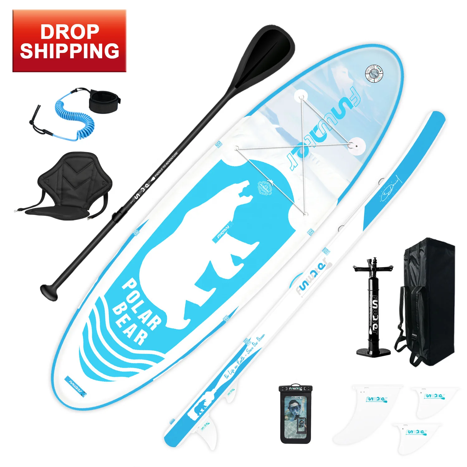 

FUNWATER Drop shipping sup wholesale-sup-paddle-board surfboard fins inflatable stand up paddle board