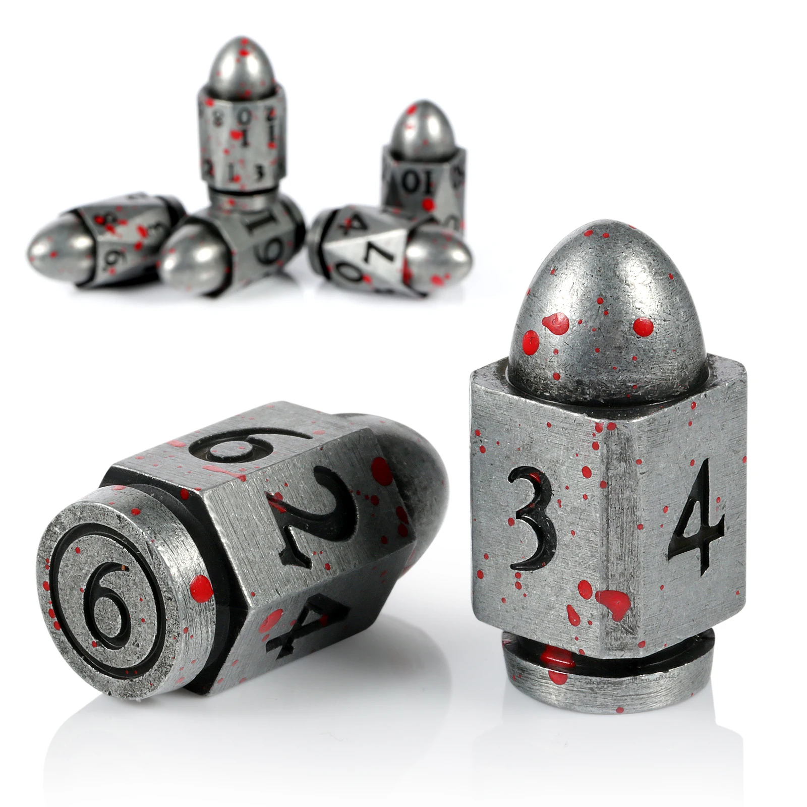 

D and D RPG Game Dice Polyhedral DND Dice Metal 7pcs Bullet Metal Dice Set D&D for Dungeons and Dragons