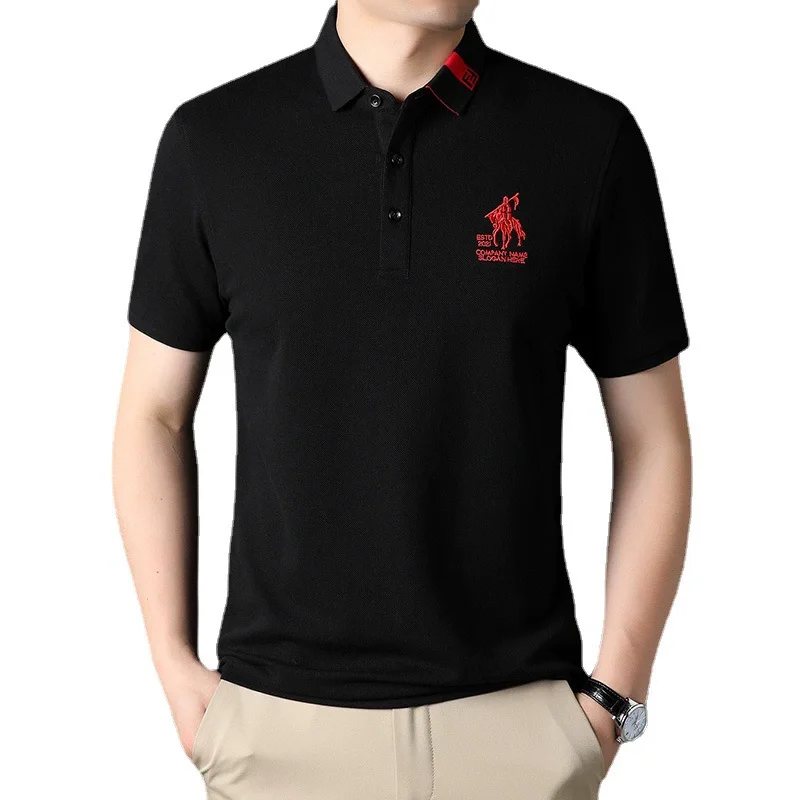 

Summer New Men's Short Sleeve Polo Shirt Lapel Embroidered Thin Men's Polo Shirt Solid Color Polo Shirt Men 2022