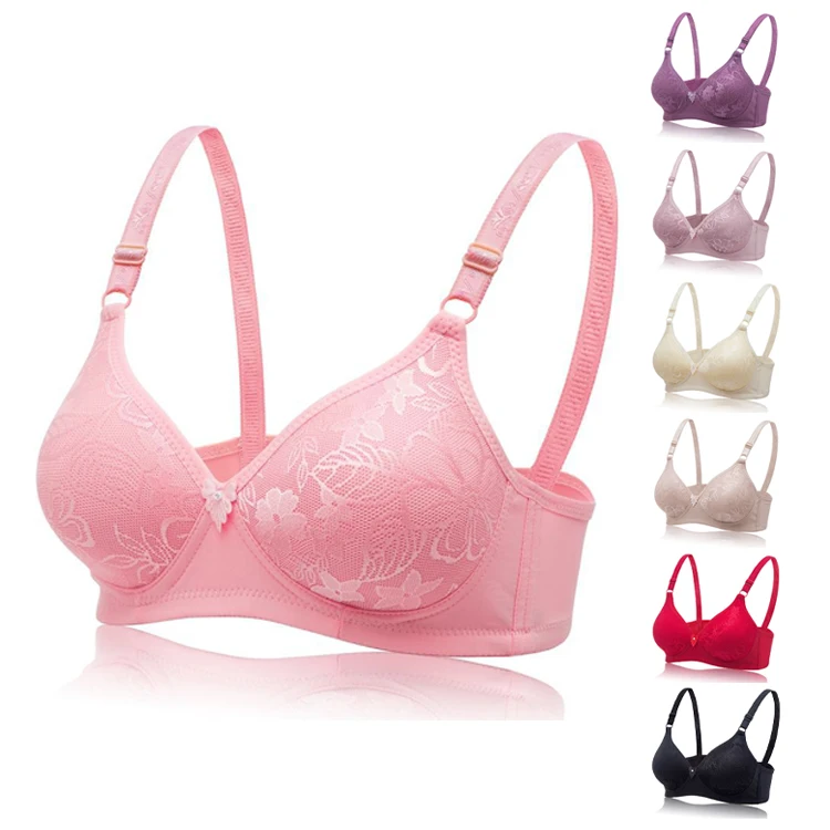 

Custom Full Coverage 36 Bra Size Push Up Knitted Mature Gather Bra adjustable straps underwear For Women