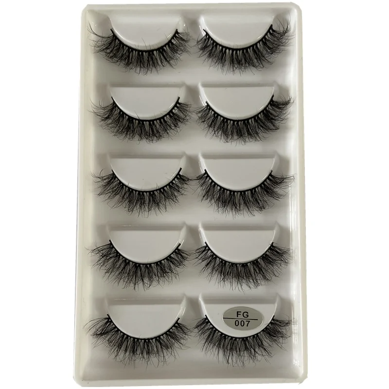 

Crazy 5 In One Eyelash 3D 5D 8D Full Strip Fluffy Eye Lashes Thick Faux Mink False Eyelashes Set