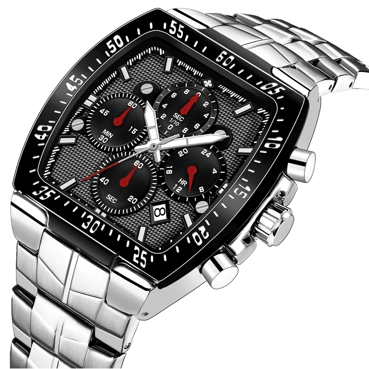 

2021 WWOOR 8836 Top Brand Luxury For Business Stainless Steel Bands Mens Quartz Wrist Watches 3ATM WristWatches Quarzuhren
