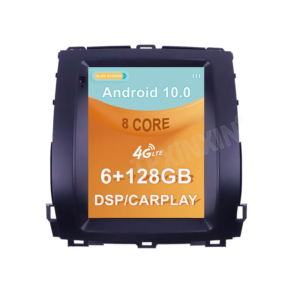 

6GB RAM 128G ROM Vertical Screen Tesla Style Android 10.0 9.7 Inch Car Radio For Toyota Prado 120 02-09 Car DVD Gps Navigation