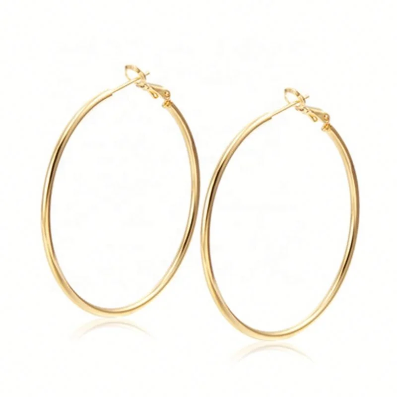 

Simple Popular Hoop Earrings with Gold Plated