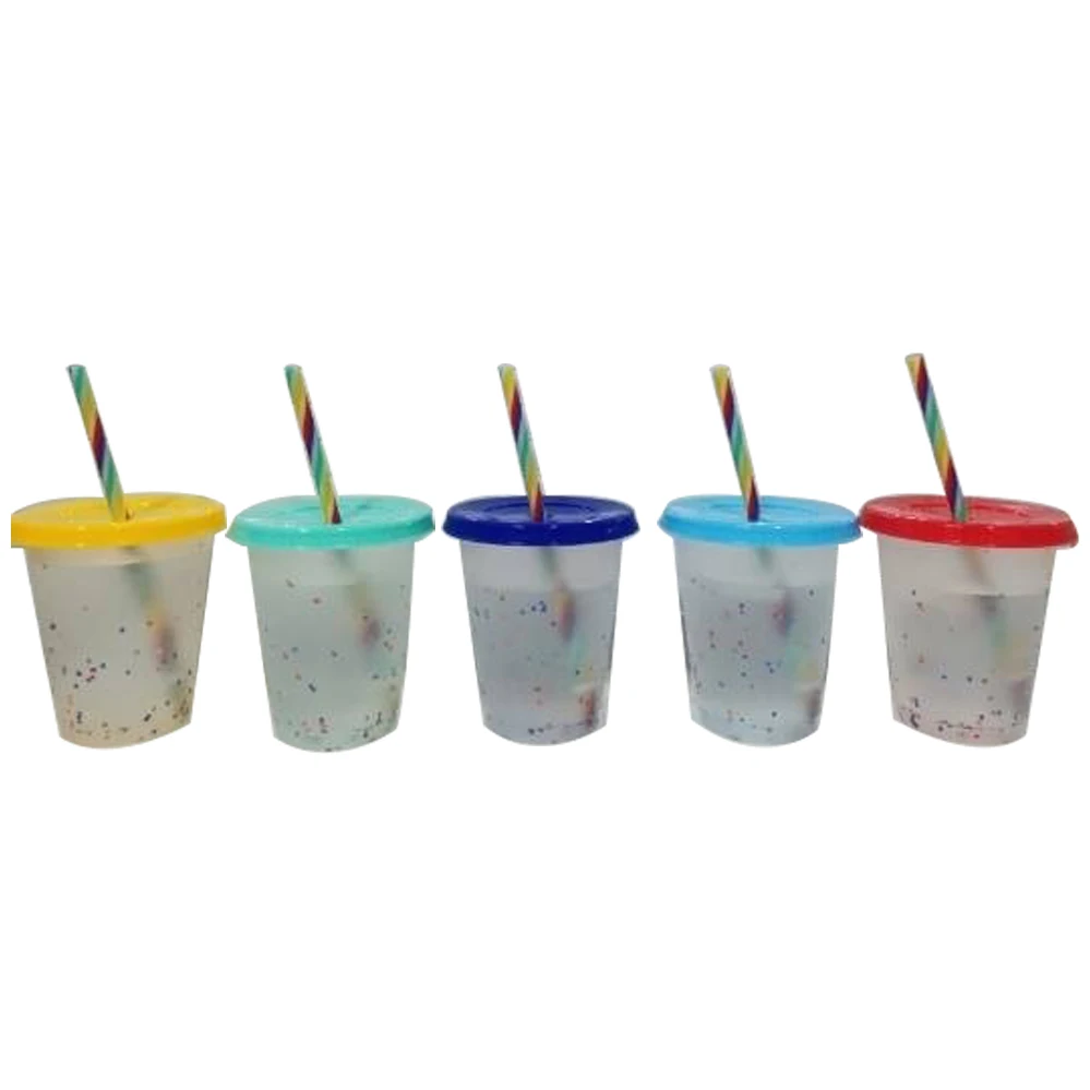 

16oz 24oz wholesale customize logo rainbow cold color changing confetti cups 16oz with lids and straws, Pastel/ translucent