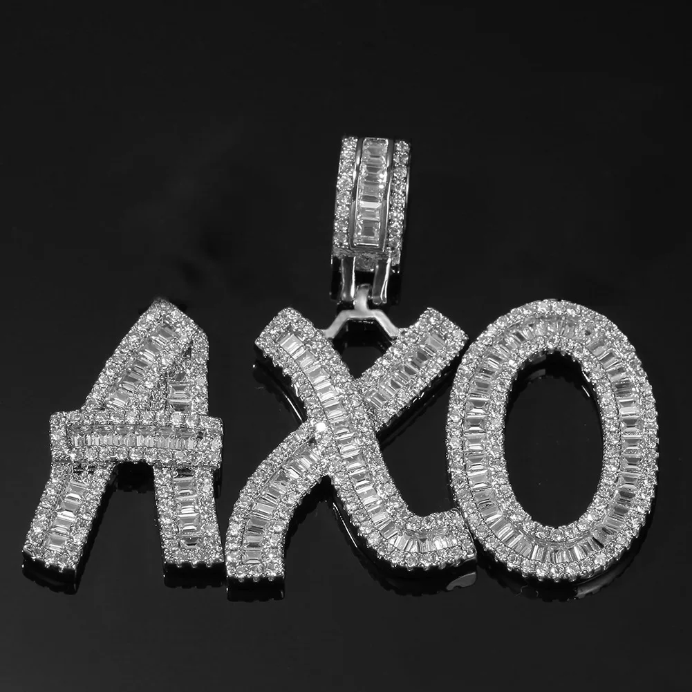 

LUOXIN New custom hip-hop jewelry zircon English alphabet pendant initial chain letter necklace