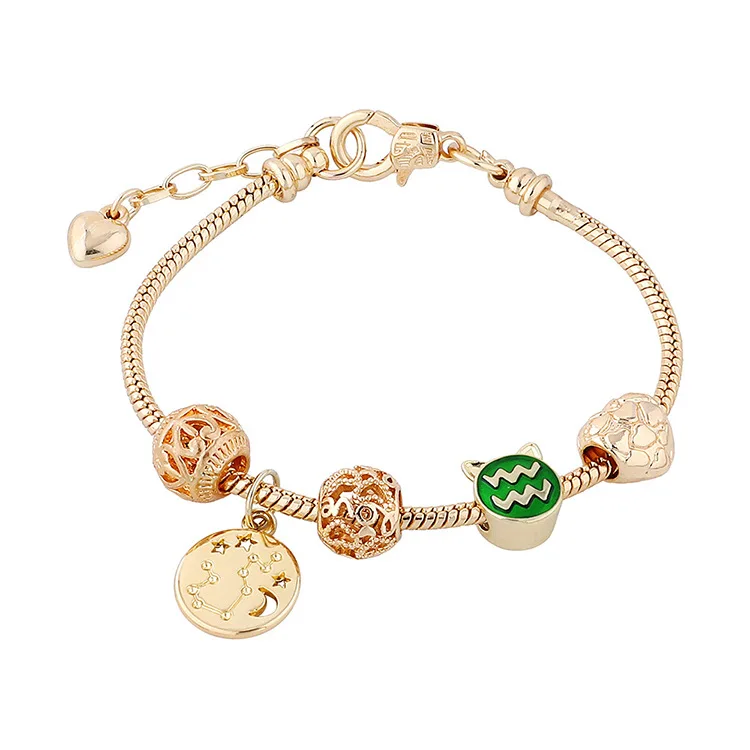 

2021 Sailing Jewelry New DIY Austrian Crystal Beads Zodiac Astrology Bracelets European Bead Zodiac Bracelet