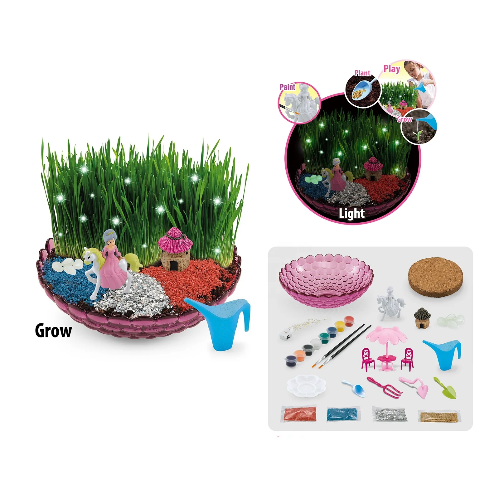 

Little Growers Fairy Garden Craft Kit with Horse for Painting Plant and Grow Your Very Own Fairy Garden