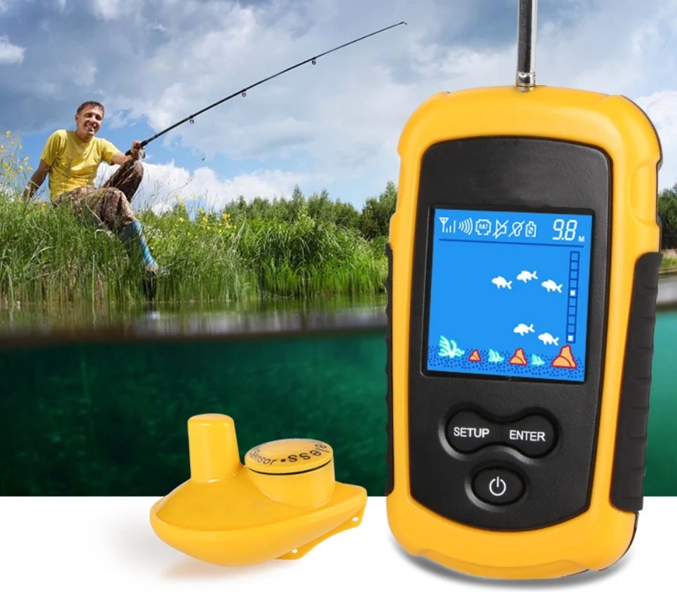 

Rechargeable fish finder sonar transducer wireless sensor portable waterproof fish finder