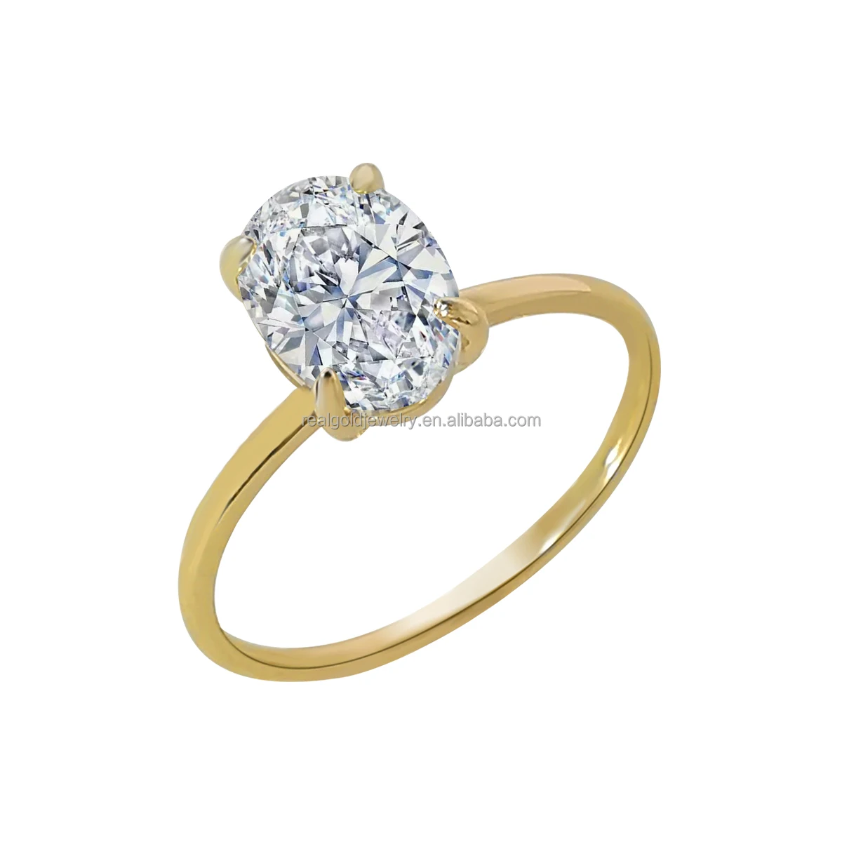 

Pure 14K Real Gold Ring Solitaire Stone 1ct 2ct 3ct Moissanite Ring Wedding Engagement Fine Jewelry Rings