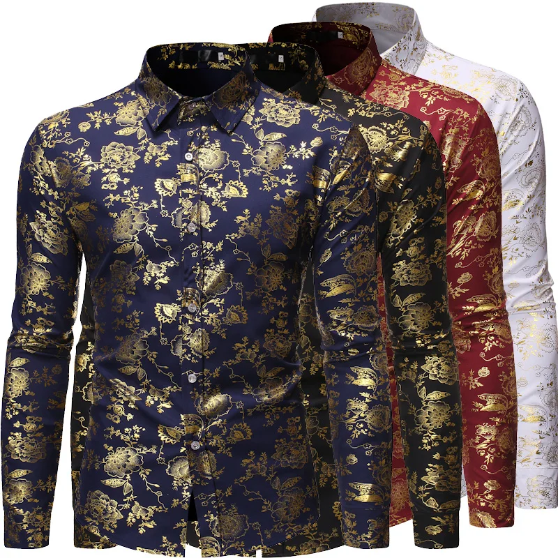

The new high quality men's leisure long sleeve shirt European style personality large size men's T shirt top, Custom color