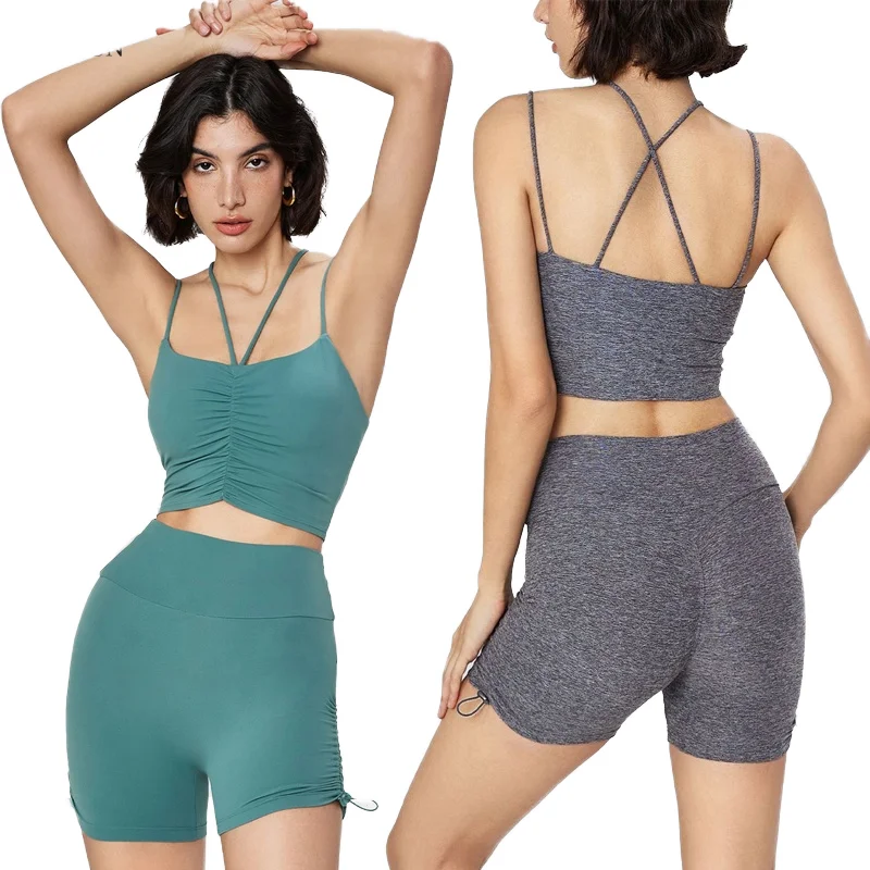 短款Sleeveless两Piece Set Yoga Set