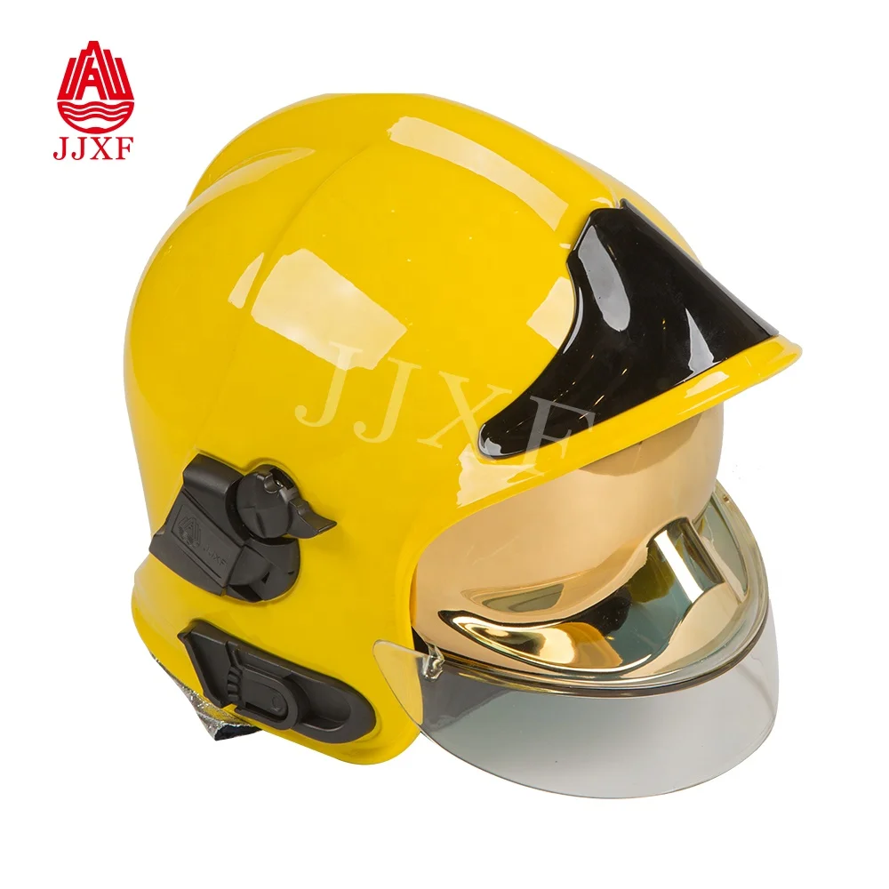 

European F1 Type More Water-Proof Firefigther Helmet, Nickel, red, yellow
