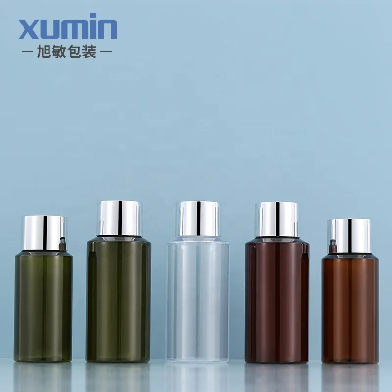 

pet material 100ml cosmetic packaging 150ml amber serum plastic bottles