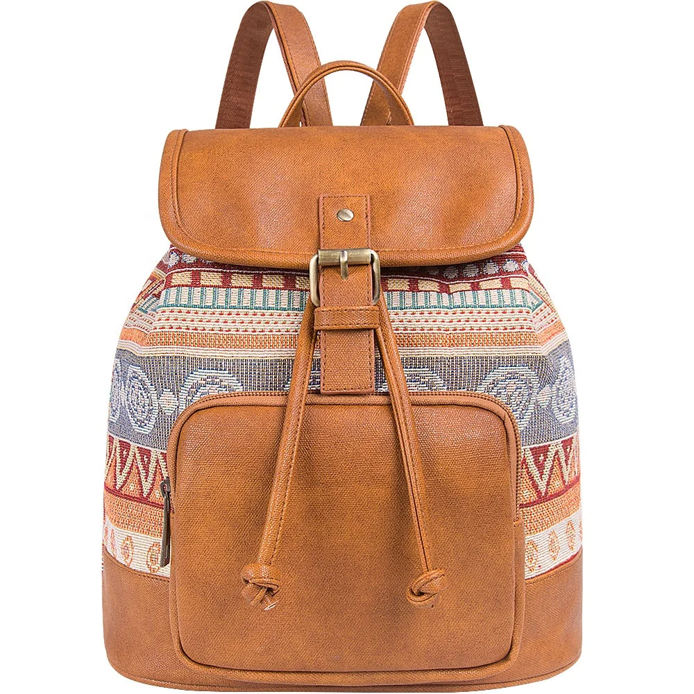 

Lily Queen ladies fashion brown backpack purse mochila mujer