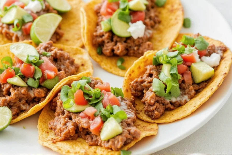 Assembled Al Pastor Taco with Toppings