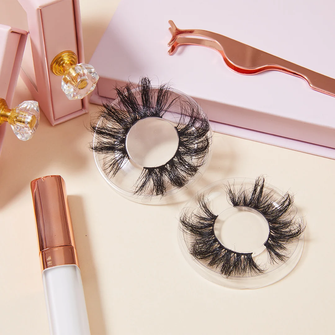 

Factory customized cheap25mm mink 3d lashes mink lashses with custom packaging 2021