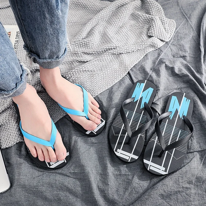 

Custom Flip Flops for Men Outdoor Summer Beach Slippers Non-slip Flat Shoes 2020, Customized color