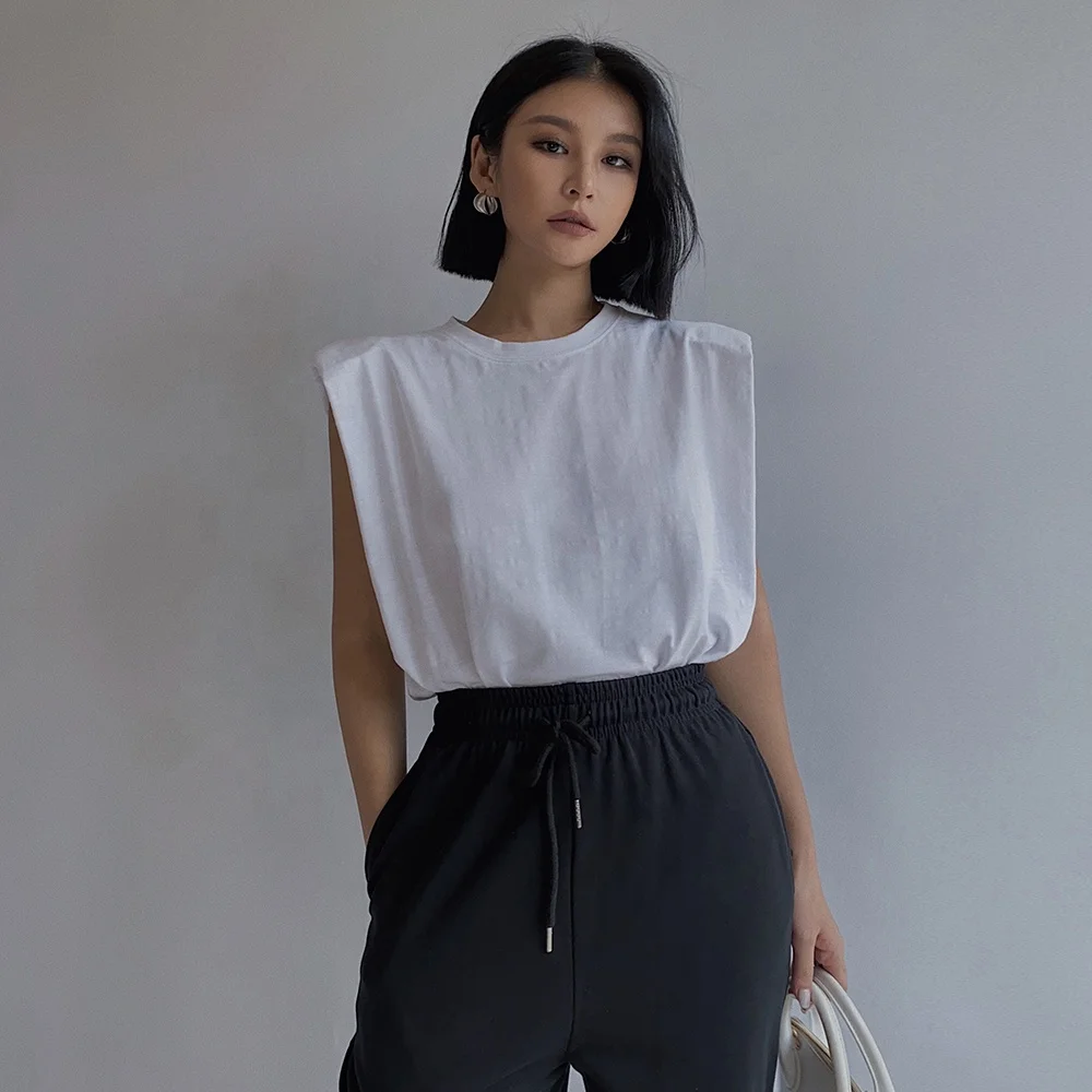 

2020 summer fashion design sleeveless womens blouses tops shirt comfy cotton graphic t shirts women, Customized color