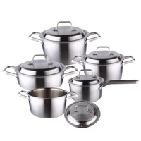 

New technology 10pcs composite material stainless steel kitchen set cookware with lid