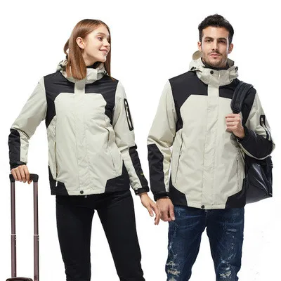 

2020 Detachable Unisex Hooded Windproof Waterproof Windbreaker Ski Fleece Coat Women Sports Jacket For Outdoor Hiking Camping