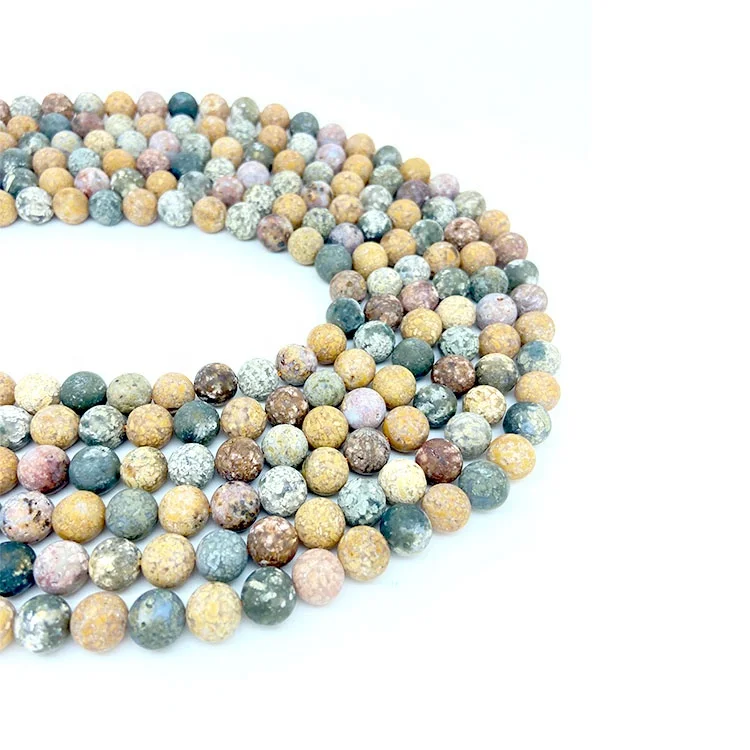 

8mm natural stone round ocean Jasper quartz sand mixed color stone beads string beads DIY jewelry making Bracelet Necklace, 100% natural color
