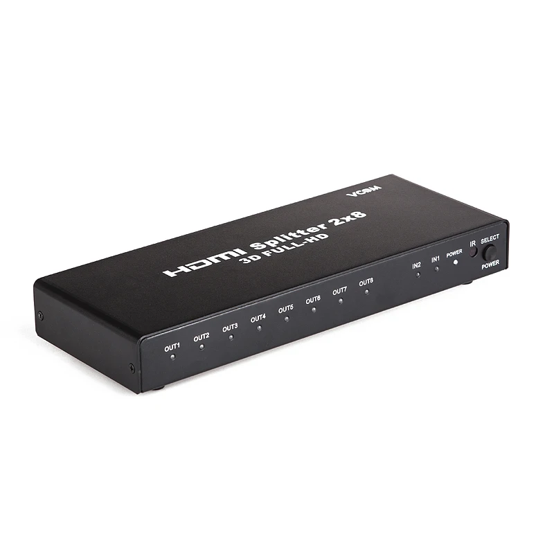 

VCOM 4K@30HZ 2*8 HDMI Splitter Switch 8Ports 1.4V HDMI Audio Extractor with IR Remote 10.2Gbps 340MHz