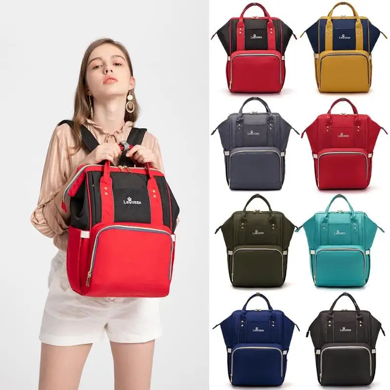 

2020 New Mommy maternity Travel Backpack insulated Baby Diaper Bag Backpack Baby Nappy Bags, Red black blue yellow dark gray lake green army green black&red