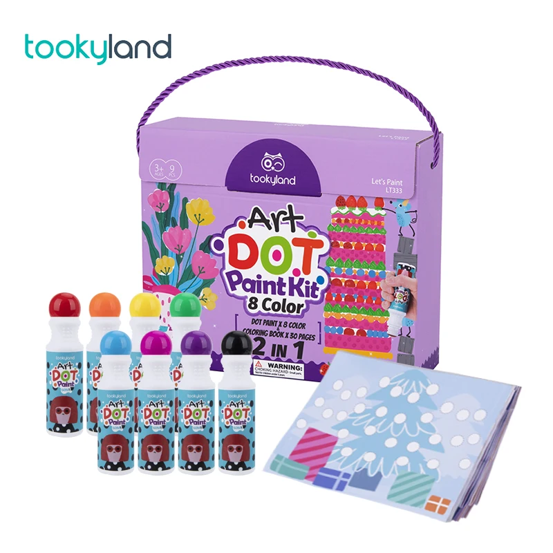 

6-color dot painting tool set dot pens that can be washed and colored art set with erasable water-soluble painting brushes