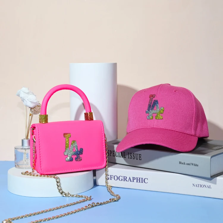 

la Bags Latest Purse Women New York Handbags Velvet Ladies Hand Bags Masonry Glitter la Hat And Purses Sets, Customizable