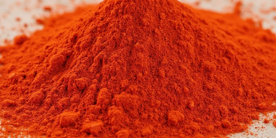A kitchen spice rack showing paprika among other spices like cumin and cinnamon.