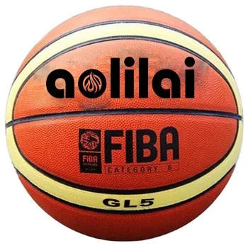 

Hot Sales 12 Panels PU Leather Basquetebol Standard Size 5 teenager Aolilai GL5 Basketball Ball