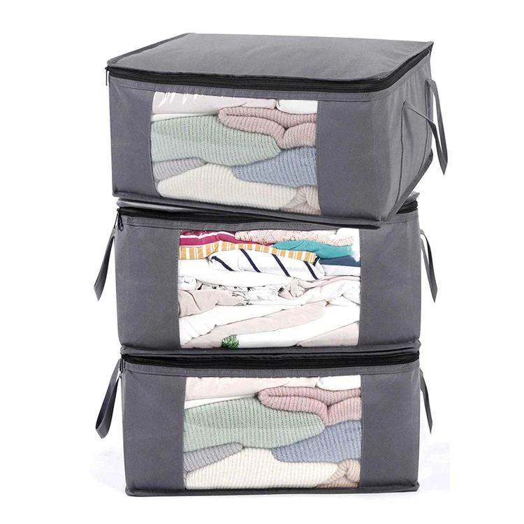 

Foldable Storage Bags Bins Closet Organizers Sweater Storage Clothes Storage Containers 3pc Pack, Customized