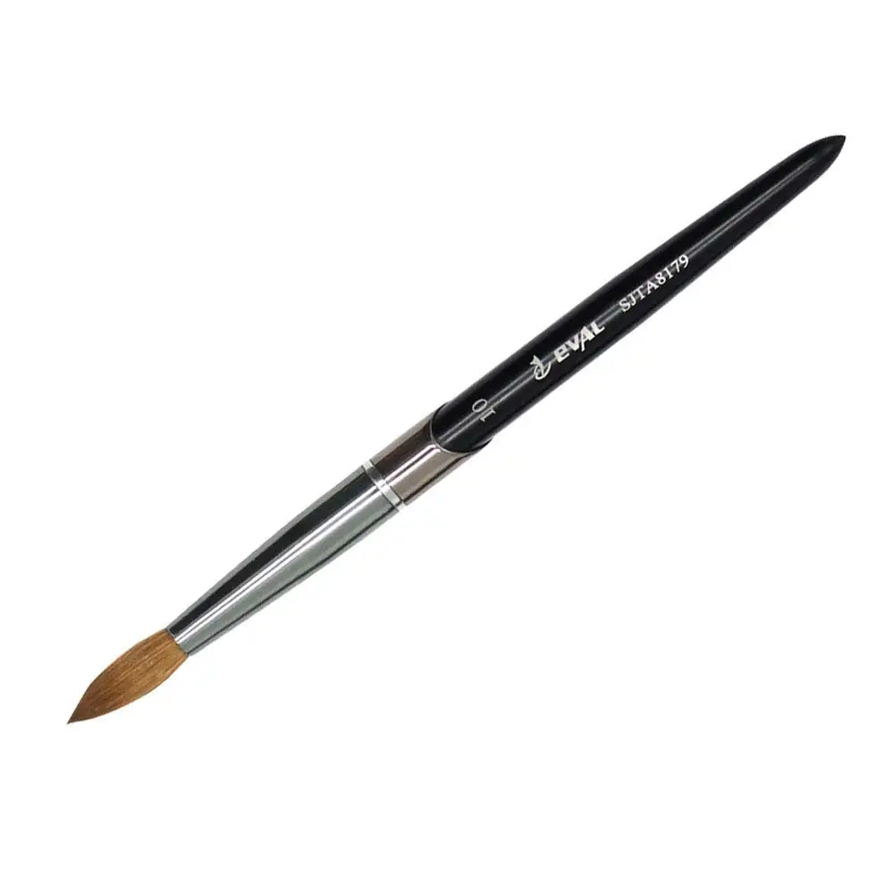 

YiHuaLe Professional 100% Sable Metal 3D Brushes Black Color Nail Art Brush Kolinsky Acrylic Brush Size 14