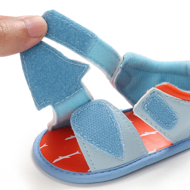 Cute Shark Fashion Summer Pu Leather Beach Slide Strap Toddler Sandals