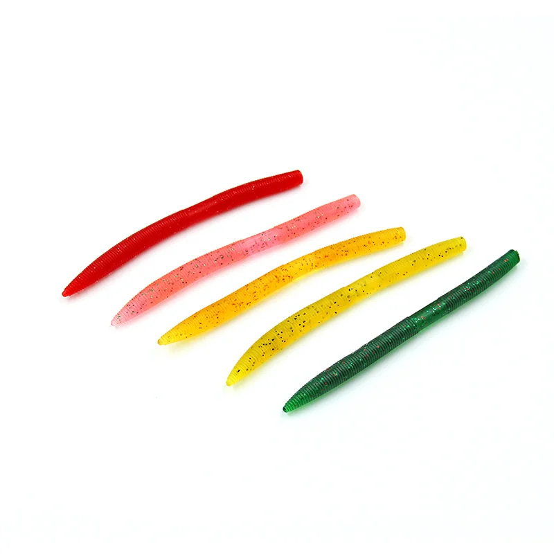 

Wholesale Grub Soft Baits 13.5cn  8Pieces/Bag 5 Colors Artificial Silicone Lures For Winter Fishing, Multiple colour