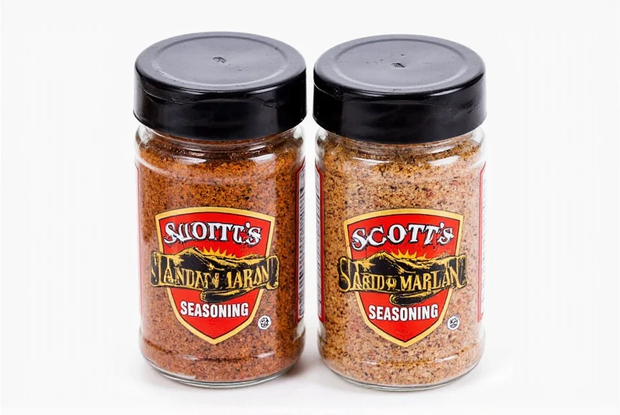 Spice jars on wooden table