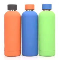 

Cool water bottles insulated rubber coated bottle 18/8 stainless steel vacuum flask narrow/small mouth water bottle