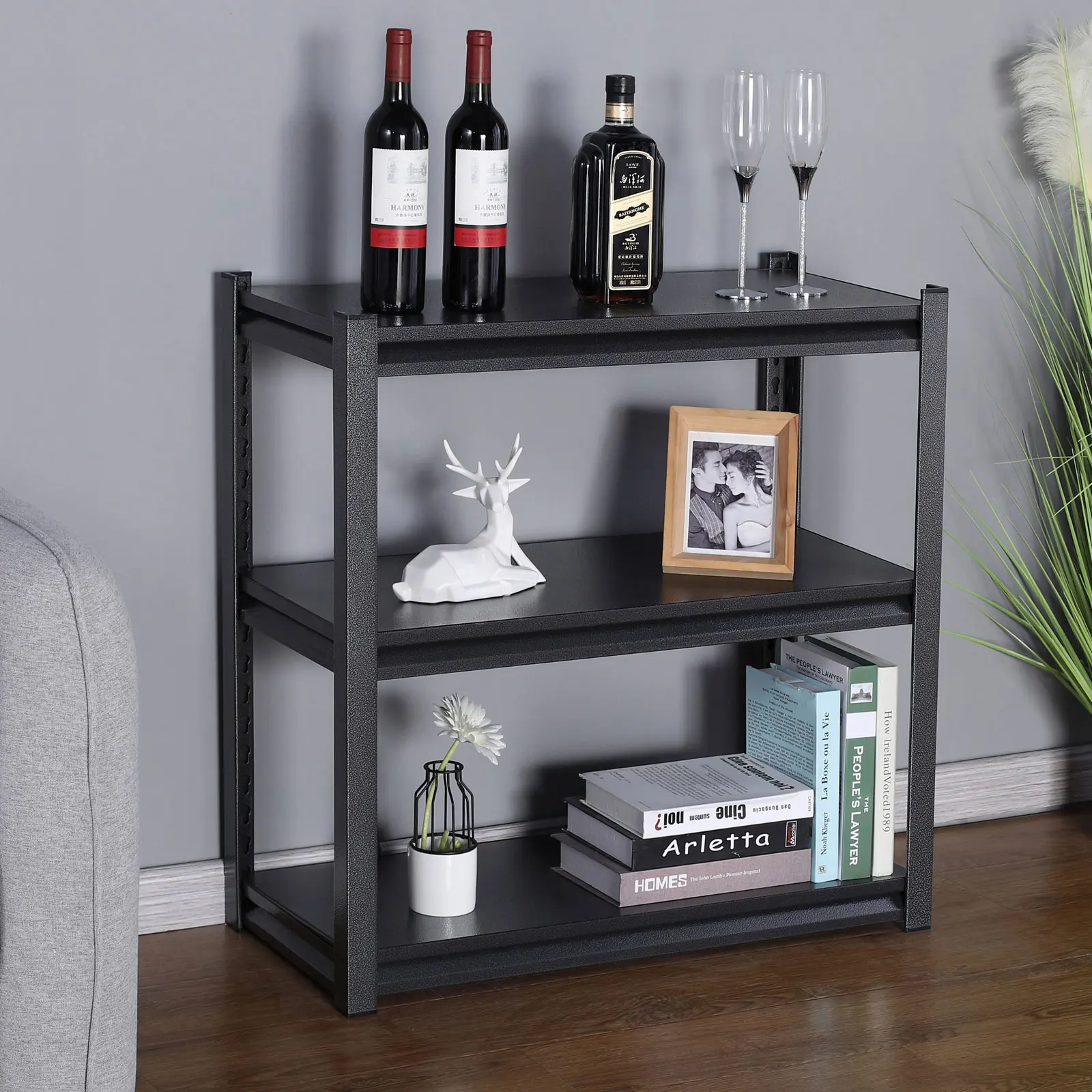 
5 shelf Boltless metal shelving in black 