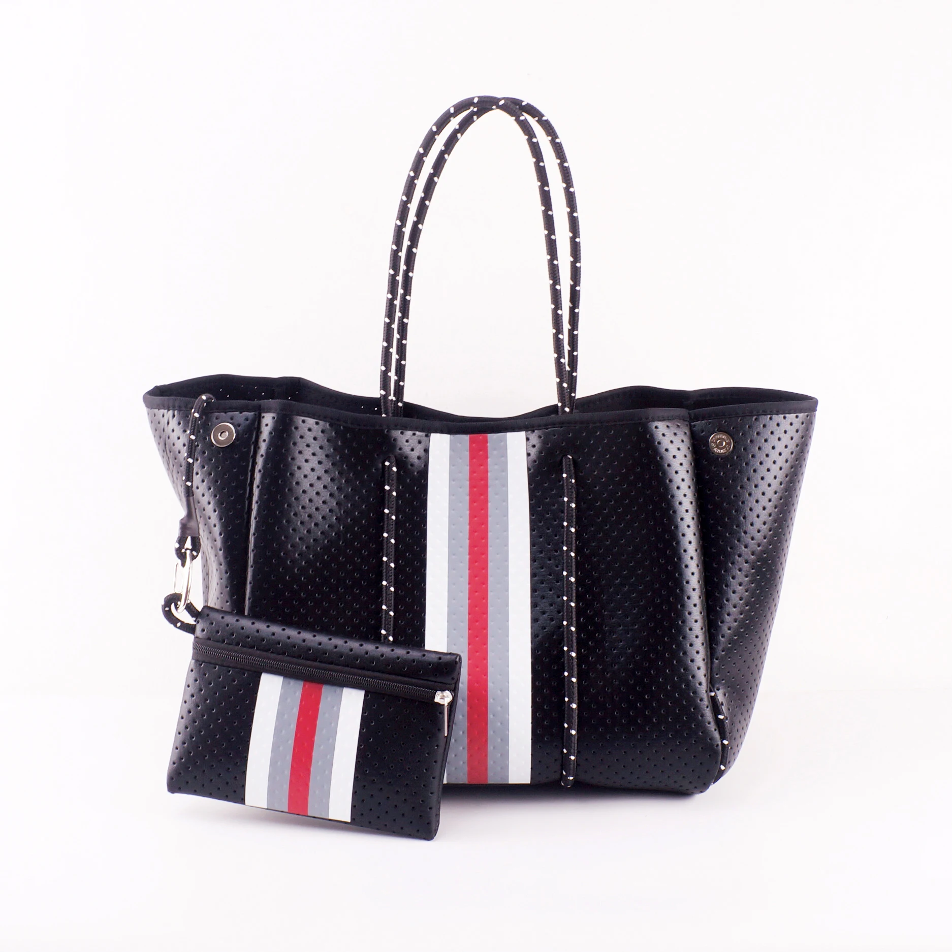 

Metallic Neoprene Customized Beach Handbag Waterproof Neoprene Beach Tote Bag