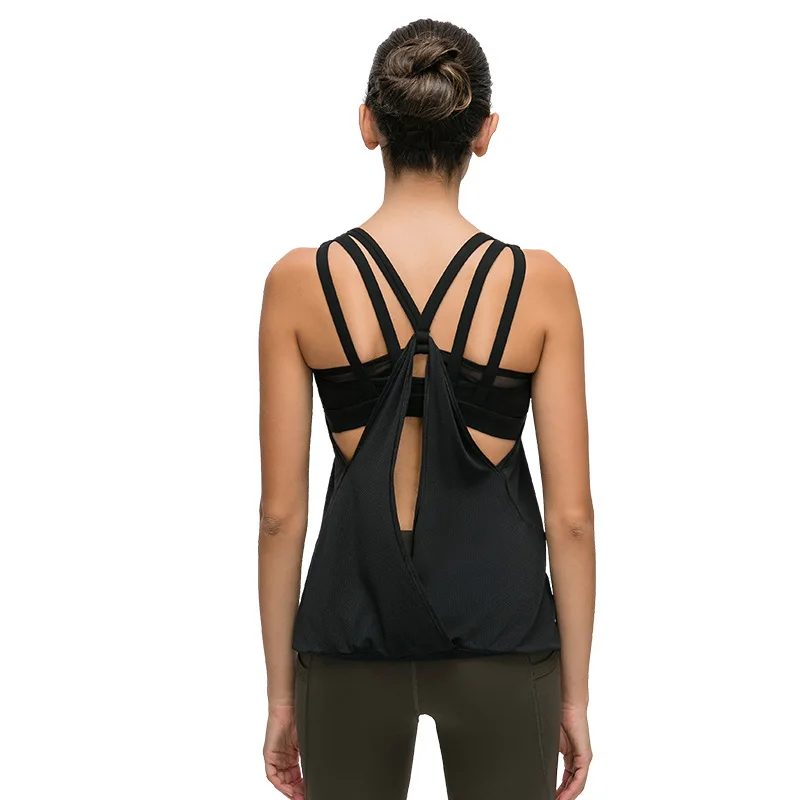 

Womens Fast Drying Loose Workout Padded Yoga Bra Tops Yoga Running Skin Active Sports Yoga Top