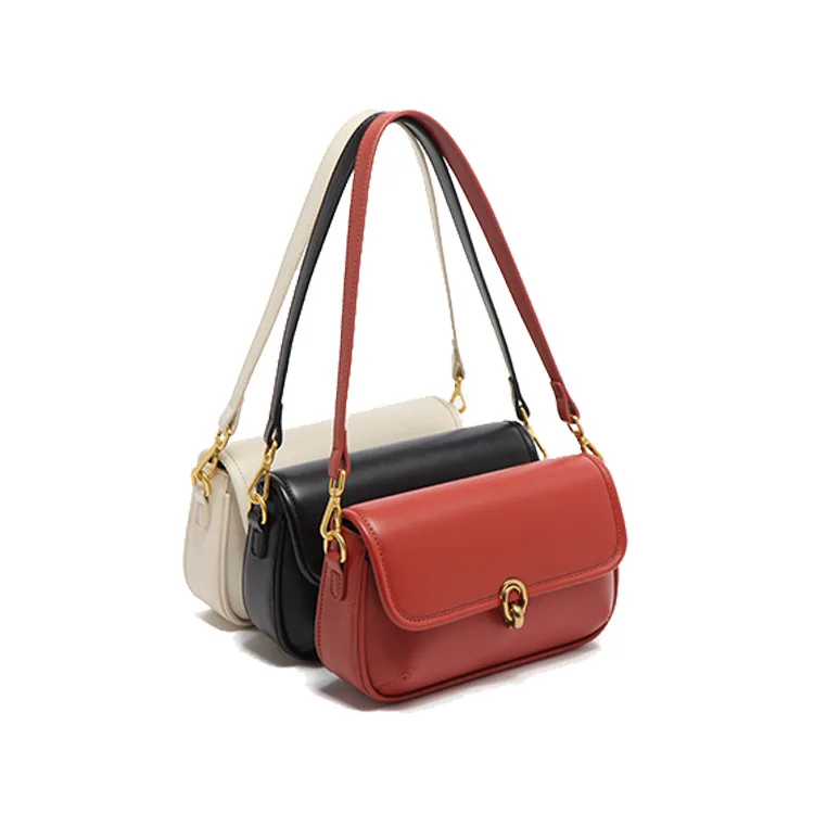 

bolsos para mujeres red PU Leather lock underarm small square bags women handbags ladies simple shoulder Messenger bag 2023