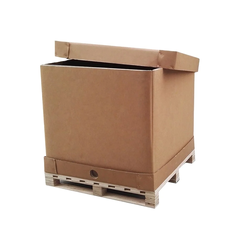 
1000L paper IBC with food grade liner and heating pad for VCO coconut oil packaging  (62564947670)