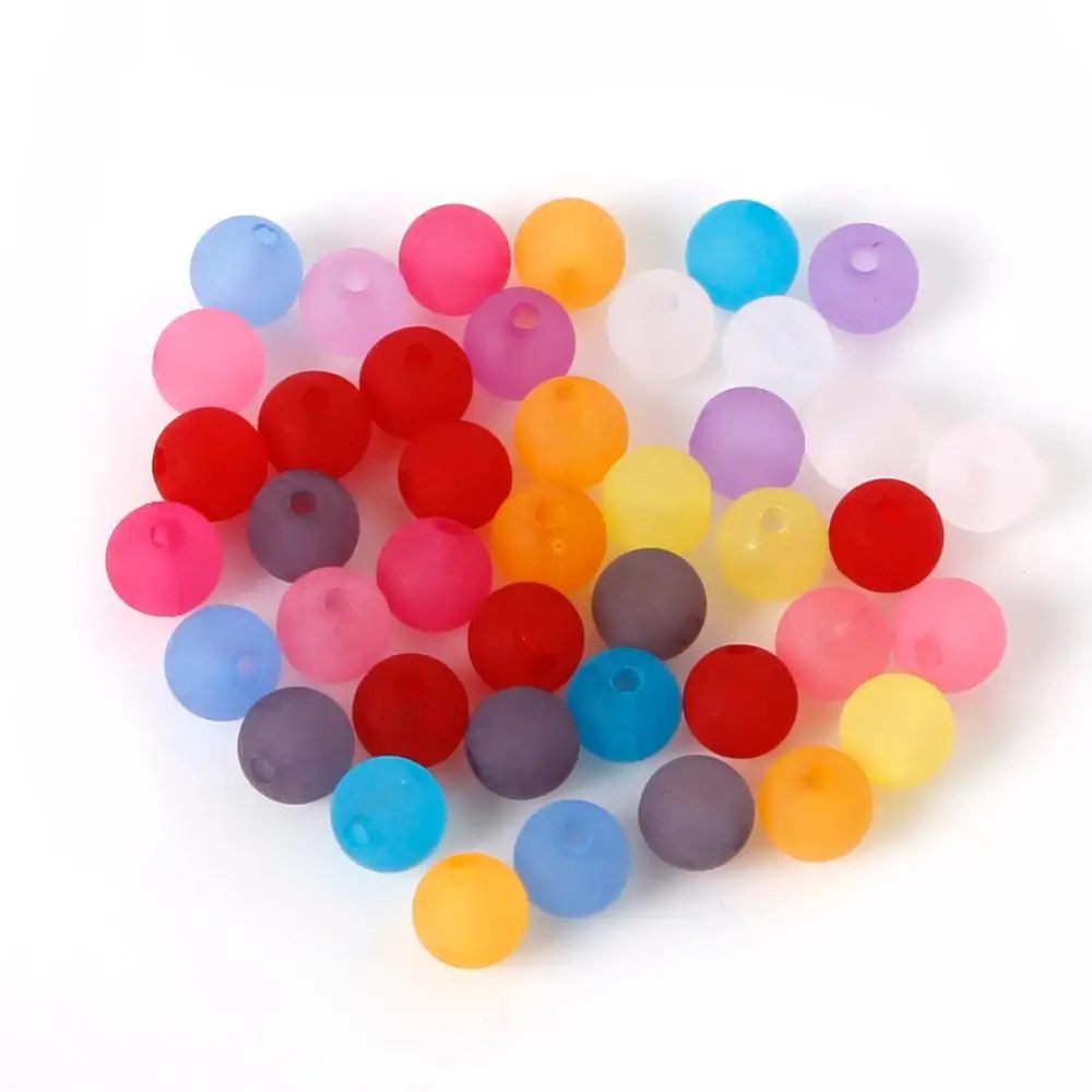 

Hot Sale Multicolor Acrylic Frosted Matte Round Spacer Beads For DIY Crafts Handmade DIY Necklace Bracelet Jewelry Making