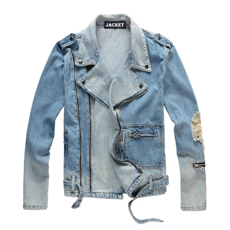 

Rts For Dropshipping 404 Factory Directly custom 100% cotton Fabric High street style slim fashion Long sleeve Men Denim Jacket