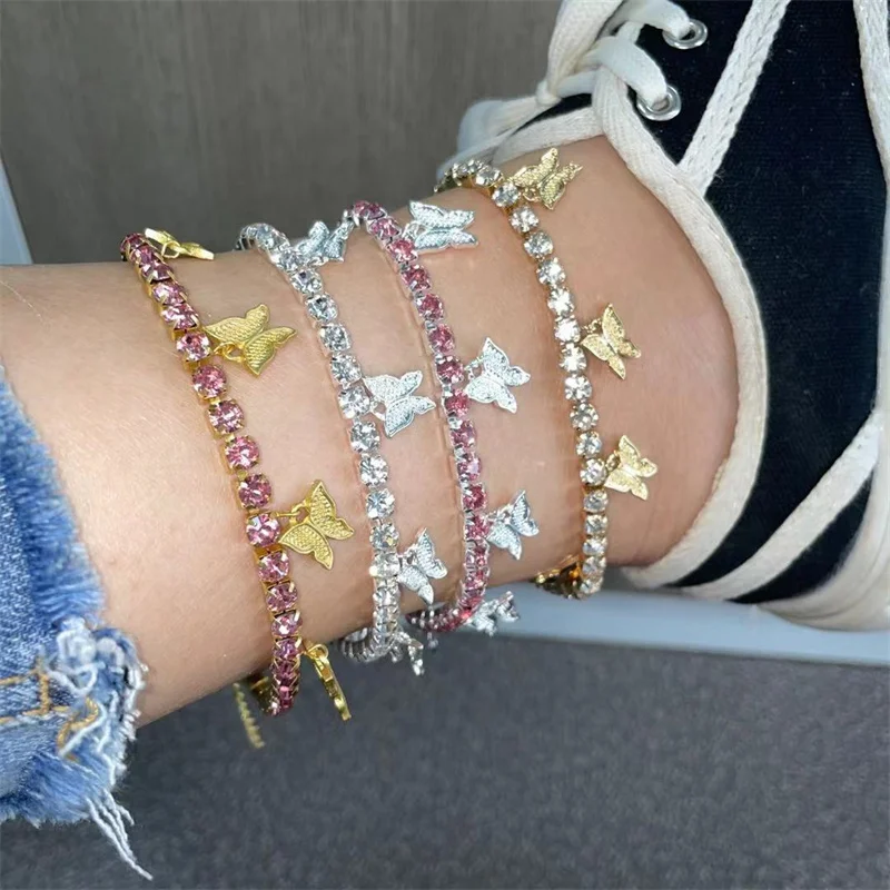 

Trendy Charm Feet jewelry Tennis Foot Chain Butterfly Anklet Jewelry Bracelet