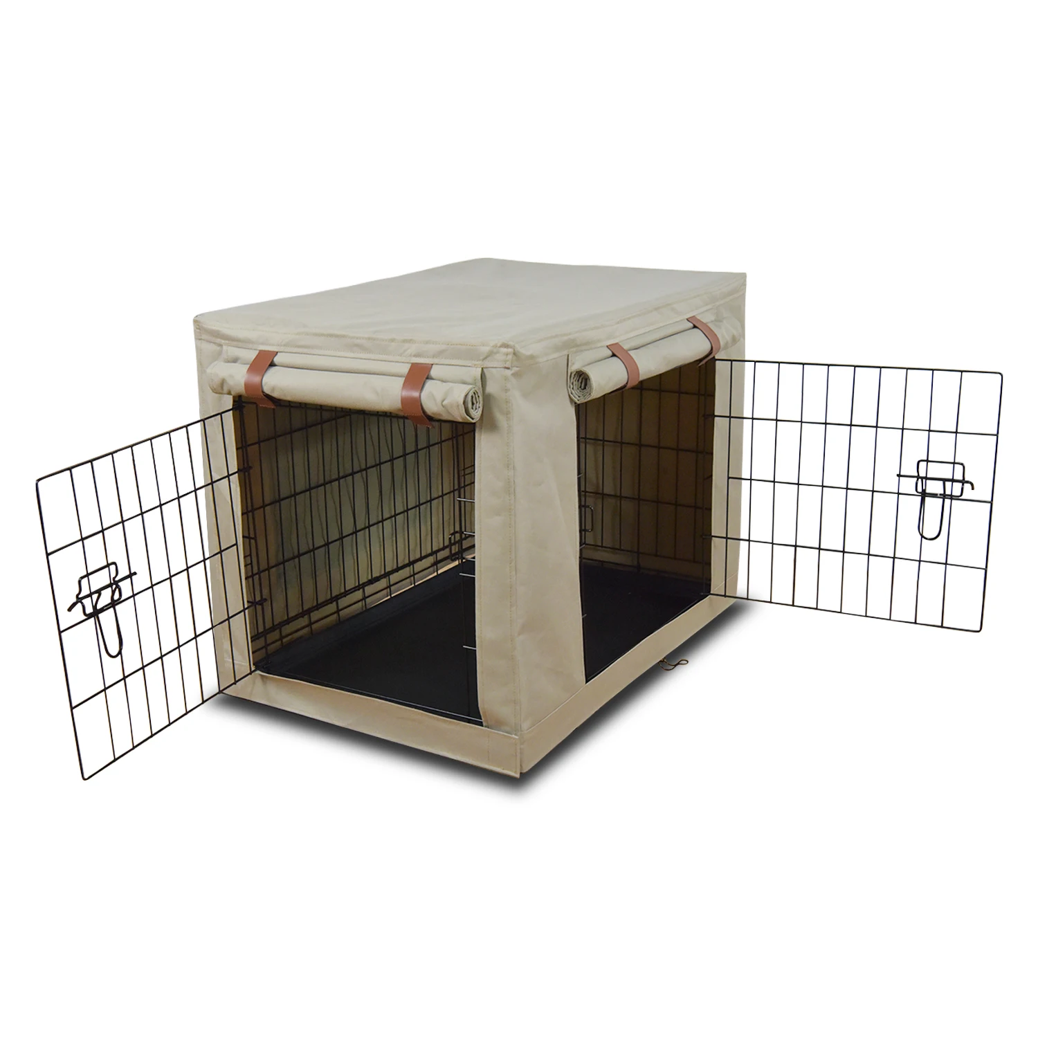 

42" Large Size Double Door Pet Cage Cover Folding Dog Crate Cover Fabric Dog House High Quality Wire Pet Crate Cover Polyester