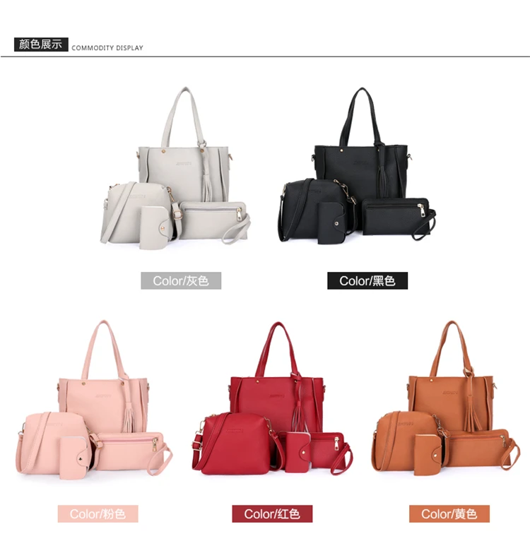 Download Fashion Pu Leather Mailing Crossbody Bag Set Tote Shopping ...