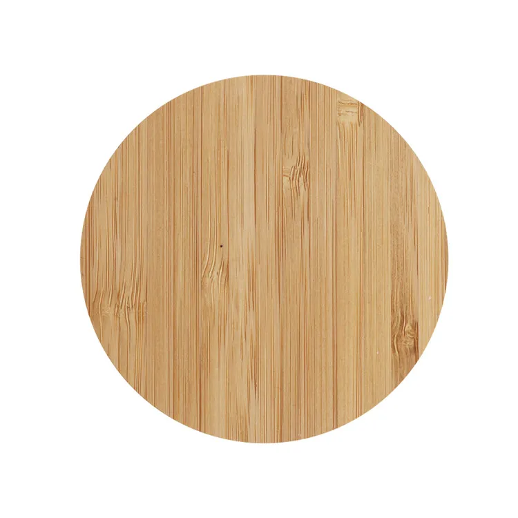 

square personalised bamboo wood 10w fast wireless charger, Yellow